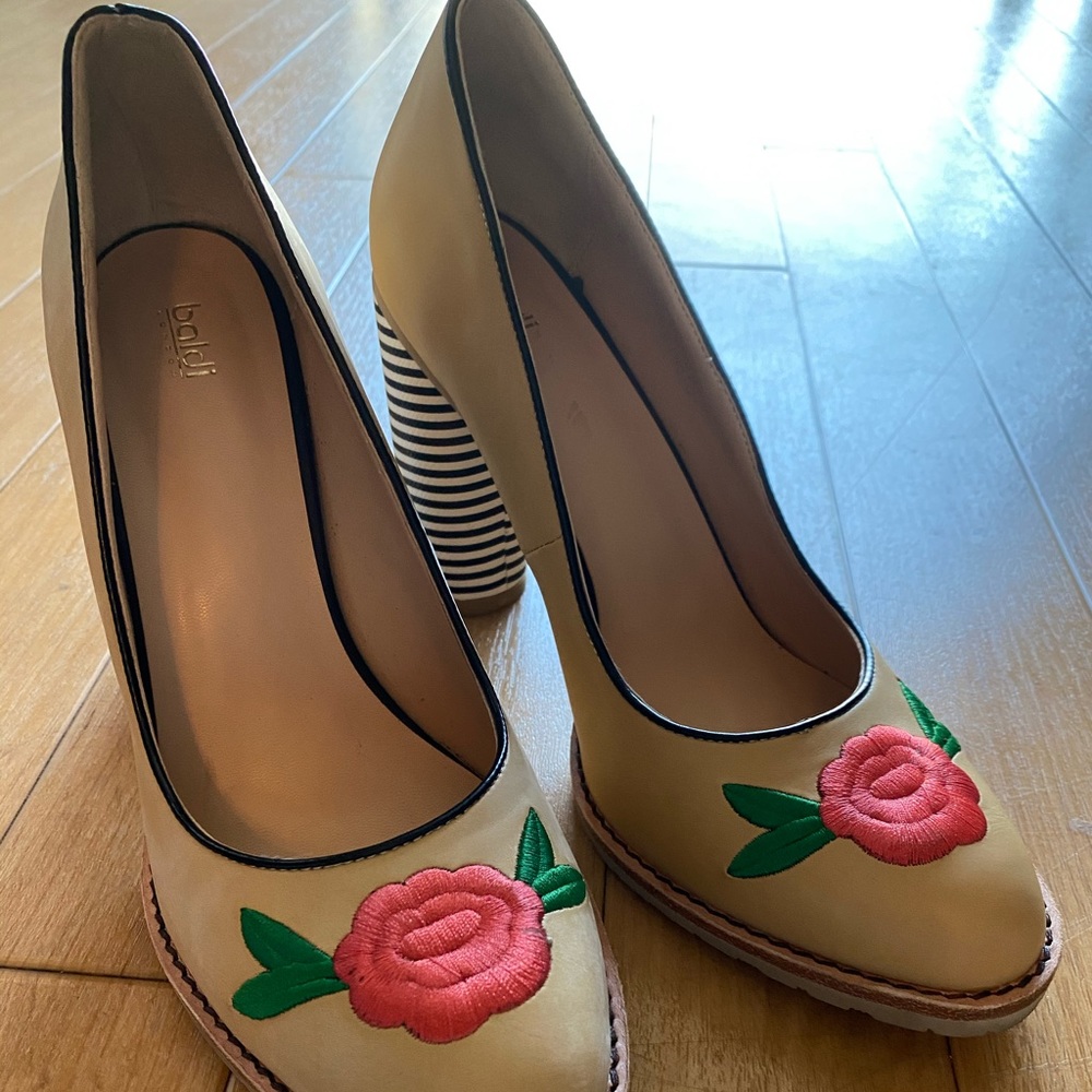 Baldi London - Rose Toe Striped 4’ Heel